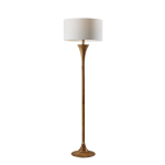 Adesso Rebecca Floor Lamp, 60inH, White Shade/Natural Base