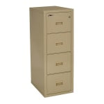 FireKing Turtle 22-1/8inD Vertical 4-Drawer Insulated Fireproof File Cabinet, Metal, Parchment, White Glove Delivery