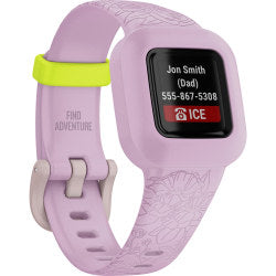 Garmin veÃƒâ€šÃ‚Â­vofit jr. 3 Smart Watch - Lilac Floral - Silicone Band - Swimming, Health & Fitness, Tracking, Smartphone - Water Resistant - 164.04 ft Water Resistant