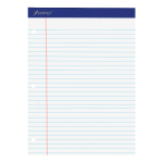 Ampad Perforated 3-Hole Punched Dual Writing Pad, Legal Wide Rule, 8 1/2in x 11 3/4in, White, 100 Sheets