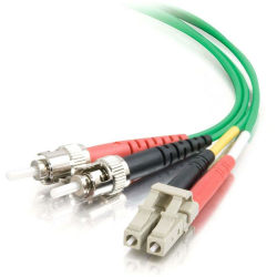 C2G-2m LC-ST 62.5/125 OM1 Duplex Multimode Fiber Optic Cable (Plenum-Rated) - Green - Fiber Optic for Network Device - LC Male - ST Male - 62.5/125 - Duplex Multimode - OM1 - Plenum-Rated - 2m - Green