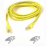 Belkin - Patch cable - RJ-45 (M) to RJ-45 (M) - 1 ft - UTP - CAT 5e - molded - yellow - for Omniview SMB 1x16, SMB 1x8; OmniView IP 5000HQ; OmniView SMB CAT5 KVM Switch