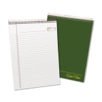 Ampad Gold Fibre Classic Wirebound Legal Pads - 70 Sheets - Wire Bound - 0.34in Ruled - 20 lb Basis Weight - 8 1/2in x 11 3/4in - White Paper - Classic Green Cover - Micro Perforated, Stiff-back, Chipboard Backing - 1 Each