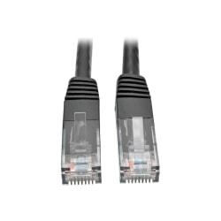 Tripp Lite Cat6 Gigabit Molded Patch Cable RJ45 M/M 550MHz 24 AWG Black 2ft - 1 x RJ-45 Male Network - 1 x RJ-45 Male Network - Gold-plated Contacts - Black