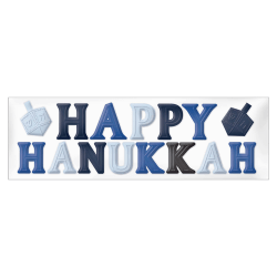 Amscan Happy Hanukkah Long Gel Clings, 6-1/2in x 21in, Blue, Pack Of 4 Clings