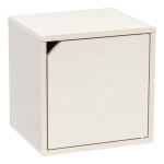 IRIS 14inH Cube Storage With Door, White Pine