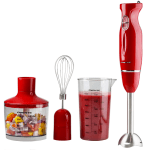 Ovente HS565B Immersion Hand Blender Set, 15-7/16in x 2-1/2in, Red