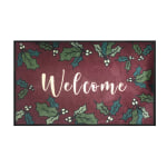 M+A Matting Message Mat, 45in x 69in, Welcome Holly Burgundy