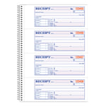 Adams Carbonless 2-Part Spiral Money/Rent Receipt Book, 7 5/8in x 11in, Book Of 200 Sets