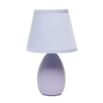 Creekwood Home Nauru Petite Ceramic Oblong Table Lamp, 9-7/16inH, Purple Shade/Purple Base