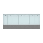 U Brands Magnetic Glass Dry-Erase Weekly Calendar Board, 36in X 15.25in, White Aluminum Frame, Actual Size 35in X 14.25in (3199U00-01)