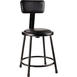 National Public Seating 6400 Adjustable Vinyl Stool, 18in, Black