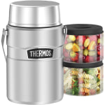 Thermos Stainless King Big Boss Food Jar 47Oz - Food Storage - Dishwasher Safe - Microwave Safe - Matte Stainless Steel - Stainless Steel Body