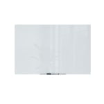 U Brands Floating Non-Magnetic Glass Dry-Erase Board, 36in X 24in, White Frosted Surface, Frameless, Actual Size 35in X 23in (2777U00-01)