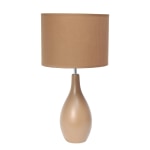 Creekwood Home Essentix Ceramic Dewdrop Table Lamp, 18-1/8inH, Light Brown Shade/Light Brown Base