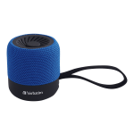 Verbatim Portable Bluetooth Speaker System - Blue - 100 Hz to 20 kHz - TrueWireless Stereo - Battery Rechargeable - 1 Pack