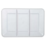 Amscan Plastic Rectangular Sectional Trays, 9in x 14-1/4in, Clear, Pack Of 5 Trays