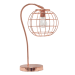 Lalia Home Arched Metal Cage Table Lamp, 20inH, Rose Gold