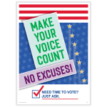 ComplyRight Get Out The Vote Poster, Make Your Voice Count, English, 10in x 14in