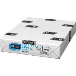 PM Carbonless Paper, 3-Part, 3in x 70ft, White, Carton Of 3,500 Forms