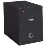 FireKing UL 1-Hour 31-5/8inD Vertical 2-Drawer Letter-Size Fireproof File Cabinet, Metal, Black, White Glove Delivery