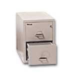 FireKing UL 1-Hour 31-5/8inD Vertical 2-Drawer Letter-Size Fireproof File Cabinet, Metal, Platinum, White Glove Delivery