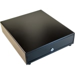 APG Cash Drawer Vasario 1616 Cash Drawer - 4 Bill x 8 Coin - Dual Media Slot - Black - USB - 4.3in H x 16.2in W x 16.3in D