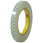 3M 410 Double-Sided Masking Tape, 3in Core, 0.5in x 108ft, Off-White, Case Of 3