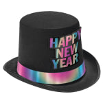 Amscan 251196 Happy New Year Illuminating Top Hat, Black