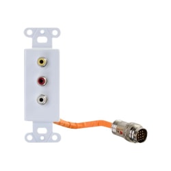 C2G RapidRun Composite Video + RCA Stereo Audio Decorative Style Wall Plate - White - Mounting plate - RCA X 3 - white