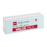 Office Depot Brand Sticky Notes Value Pack, 3in x 3in, Assorted Pastel Colors, 100 Sheets Per Pad, Pack Of 18 Pads