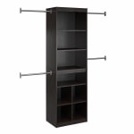 Ameriwood Home SystemBuild Closet Storage System, 76-5/8inH x 95-7/16inW x 15-3/4inD, Espresso