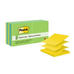 Post-it Pop Up Notes, 3 in x 3 in, 12 Pads, 100 Sheets/Pad, Clean Removal, Floral Fantasy Collection