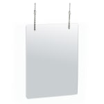 Azar Displays Hanging Adjustable Cashier Shields/Sneeze Guards, 18in x 24in, Clear, Pack Of 2 Shields