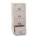 FireKing UL 1-Hour 31-5/8inD Vertical 4-Drawer Letter-Size Fireproof File Cabinet, Metal, Platinum, White Glove Delivery