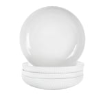 Elama Esme Porcelain Serving Bowls, 9in, White, Set Of 4 Bowls