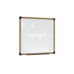 Ghent Prest Magnetic Dry-Erase Whiteboard, Porcelain, 50-1/4in x 50-1/4in, White, Natural Wood Frame