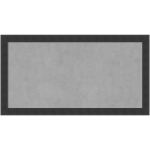 Amanti Art Magnetic Bulletin Board, Steel/Aluminum, 26in x 14in, Mezzanotte Black Wood Frame