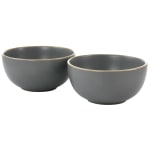 Gibson Home Rockaway 2-Piece Cereal Bowl Set, 3inH x 6inW, Gray