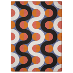 Linon Washable Outdoor Area Rug, Tasker, 2ft x 3ft, Orange/Pink