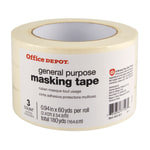 Office Depot Brand General-Purpose Masking Tape, 0.94in x 60 Yd., Pack Of 3 Rolls