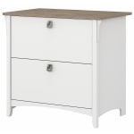 Bush Furniture Salinas 31-3/4inW x 20inD Lateral 2-Drawer File Cabinet, Shiplap Gray/Pure White, Standard Delivery