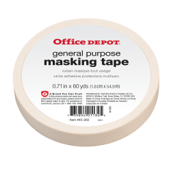 Office Depot Brand General-Purpose Masking Tape, 0.71in x 60 Yd.