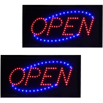 Alpine LED Rectangular Signs, 10in x 19in x 1in, Open, Pack Of 2 Signs