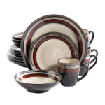 Gibson Elite Lewisville 16-Piece Dinnerware Set, Red