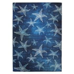 Linon Washable Outdoor Area Rug, Adelia, 5ft x 7ft, Blue/Light Blue