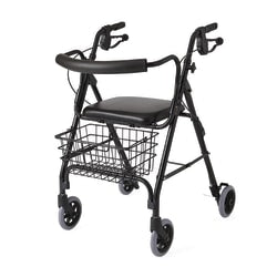 Medline Guardian Deluxe Rollator, 6in Wheels, Black