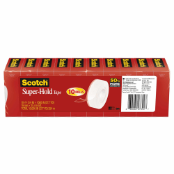 Scotch Super-Hold Tape, 3/4in x 1,000in, Clear, Pack Of 10 Rolls