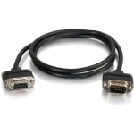 C2G 35ft CMG-Rated DB9 Low Profile Cable M-F - 35 ft Serial Data Transfer Cable - First End: 1 x 9-pin DB-9 RS-232 Serial - Male - Second End: 1 x 9-pin DB-9 RS-232 Serial - Female - Shielding - CMG, FT4 - Black