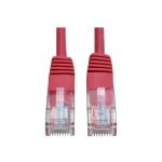 Eaton Tripp Lite Series Cat5e 350 MHz Molded (UTP) Ethernet Cable (RJ45 M/M), PoE - Red, 10 ft. (3.05 m) - Patch cable - RJ-45 (M) to RJ-45 (M) - 10 ft - UTP - CAT 5e - molded, stranded - red